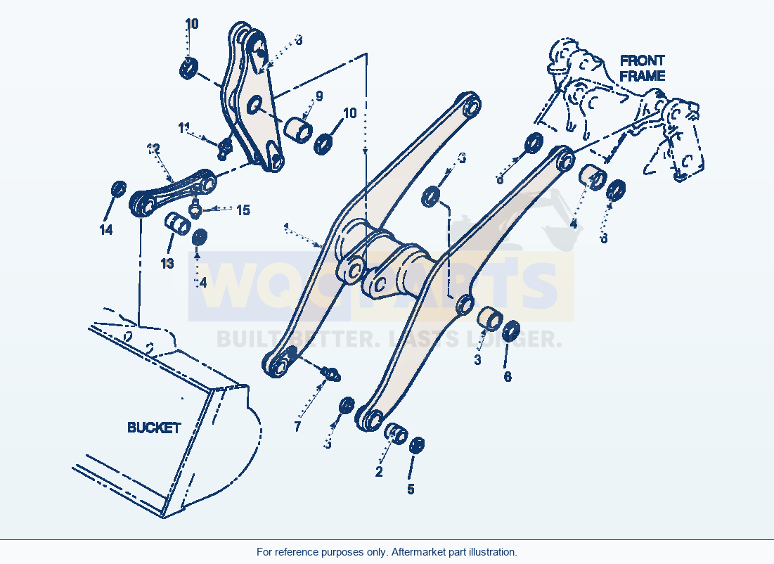 Komatsu WA380-3MC Boom And Bellcrank - Standard parts diagram