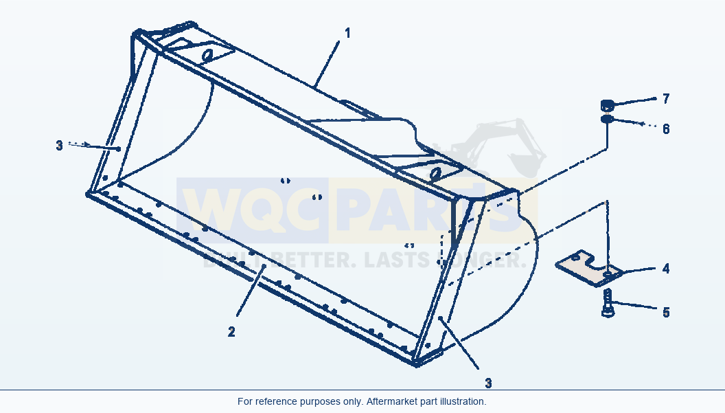 Komatsu WA380-3MC Bucket - Hi-Lift - 2.6 Cu. M parts diagram