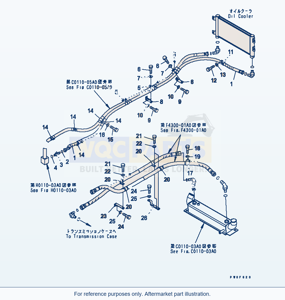 Komatsu WA380-5-SN Cooling Line parts diagram