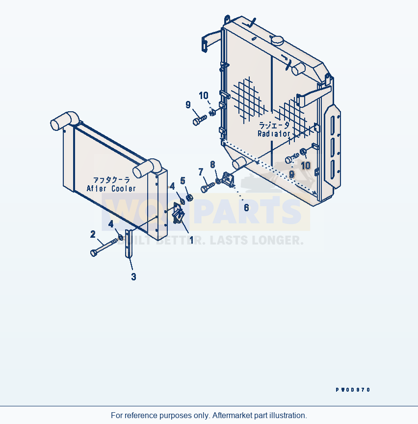 Komatsu WA380-5-SN Radiator (Lock) parts diagram