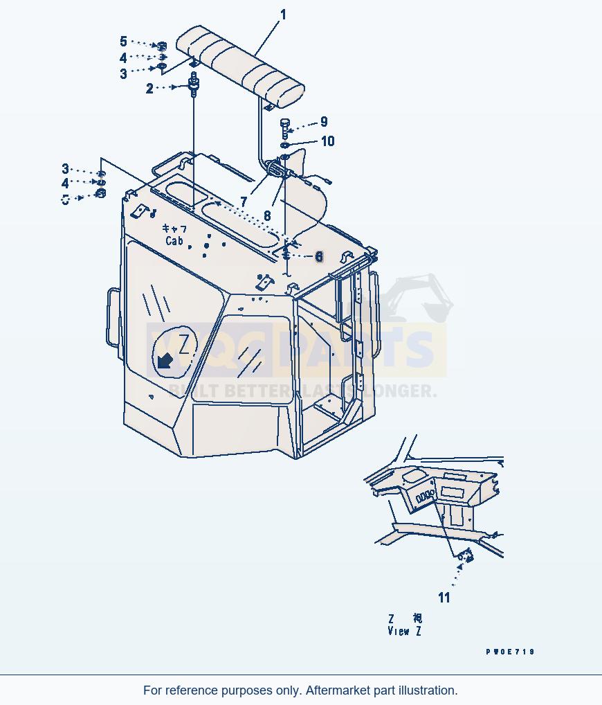 Komatsu WA380-5-SN Beacon Lamp (For 2-Persons Cab) parts diagram