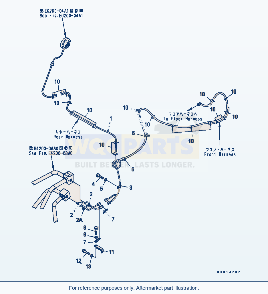 Komatsu WA380-5-SN Main Wiring Harness (For Load Meter) parts diagram