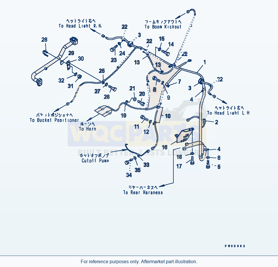 Komatsu WA380-5-SN Main Wiring Harness parts diagram