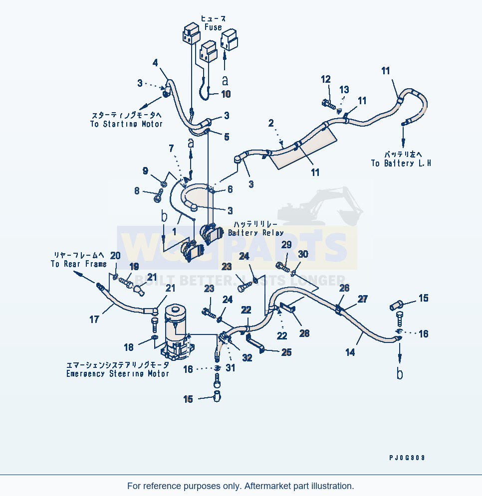 Komatsu WA380-5-SN Wiring Harness (Wire And Cable) parts diagram