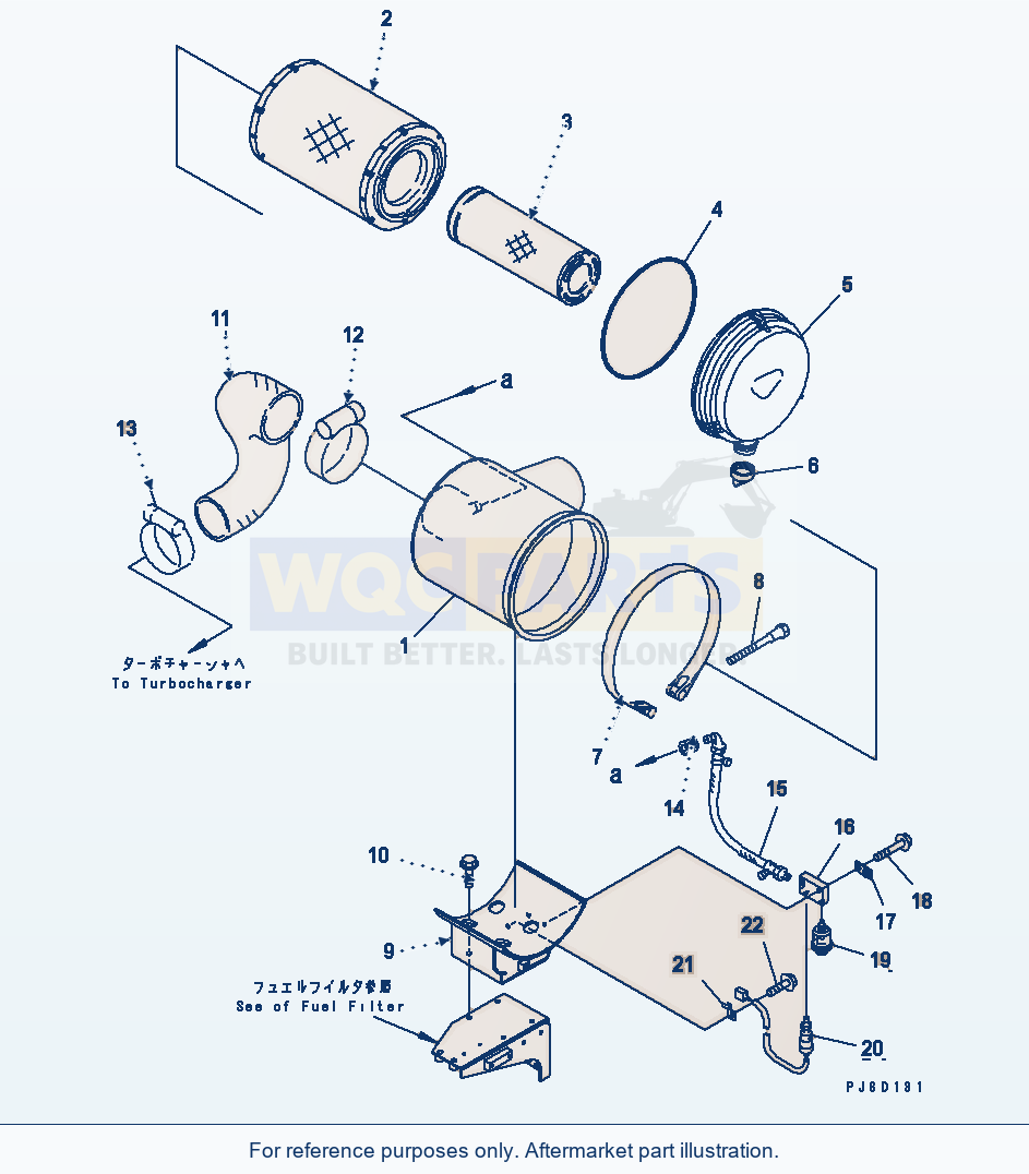 Komatsu WA380-5-SN Air Cleaner(#26800007-) parts diagram