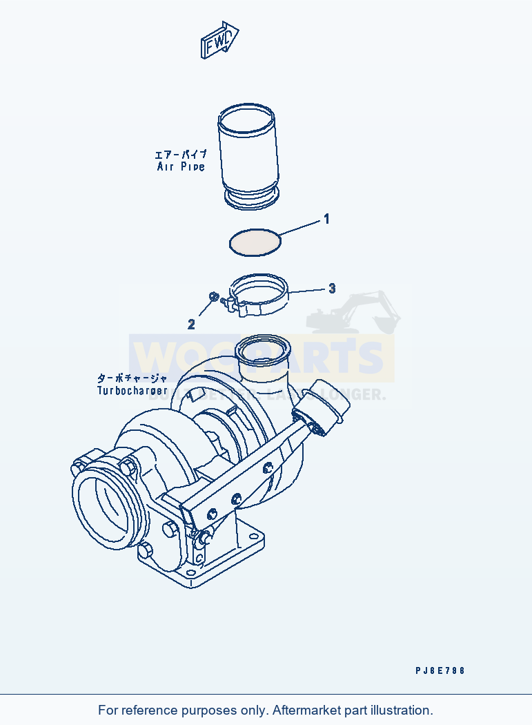 Komatsu WA380-5-SN Air Transfer Connection(#26800425-) parts diagram