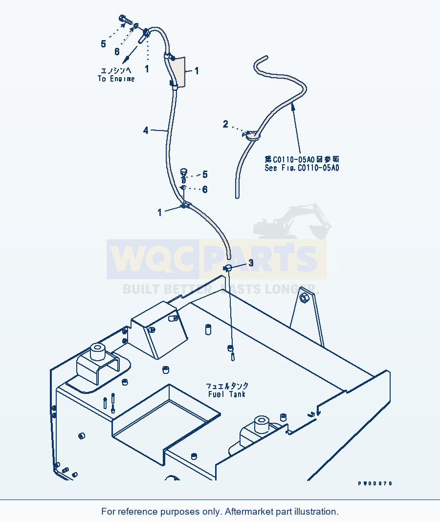 Komatsu WA380-5-SN Fuel Tank (Breather) parts diagram