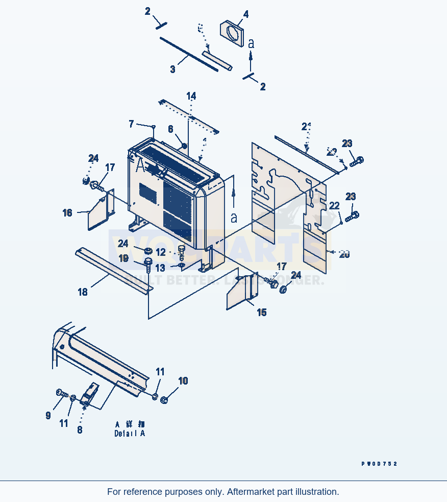 Komatsu WA380-5-SN Bulkhead (For 2-Persons Cab) parts diagram