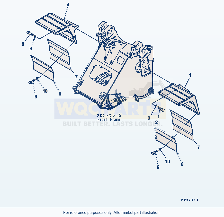 Komatsu WA380-5-SN Front Fender parts diagram