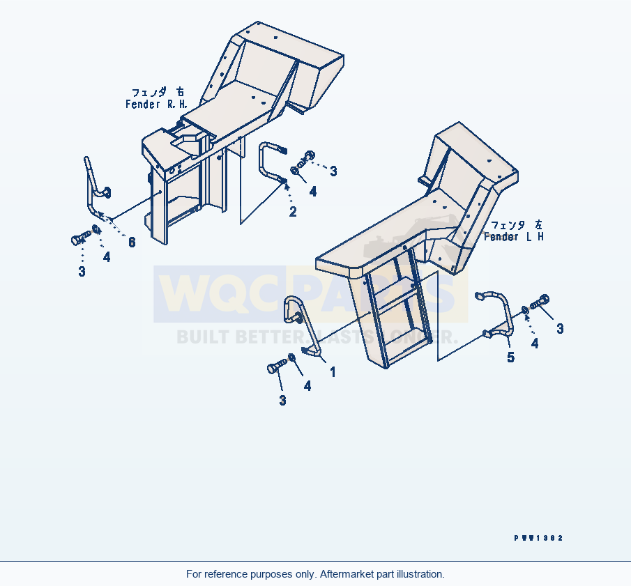 Komatsu WA380-5-SN Hand Rail (For 2-Persons Cab) parts diagram