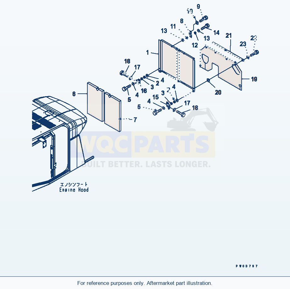Komatsu WA380-5-SN Hood (Buffle) parts diagram