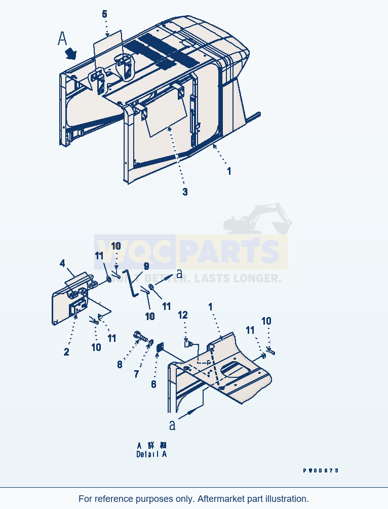 Komatsu WA380-5-SN Hood (Cover) (Snow Removing Spec.) parts diagram