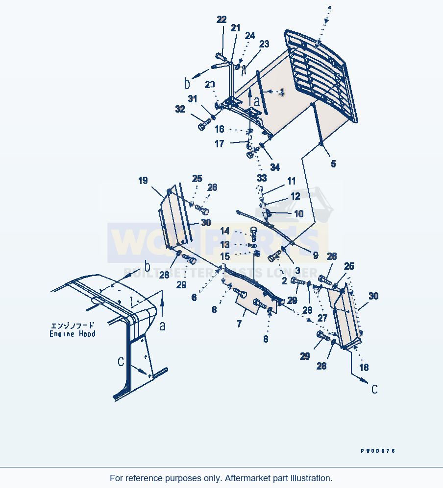 Komatsu WA380-5-SN Hood (Grill) (Snow Removing Spec.) parts diagram