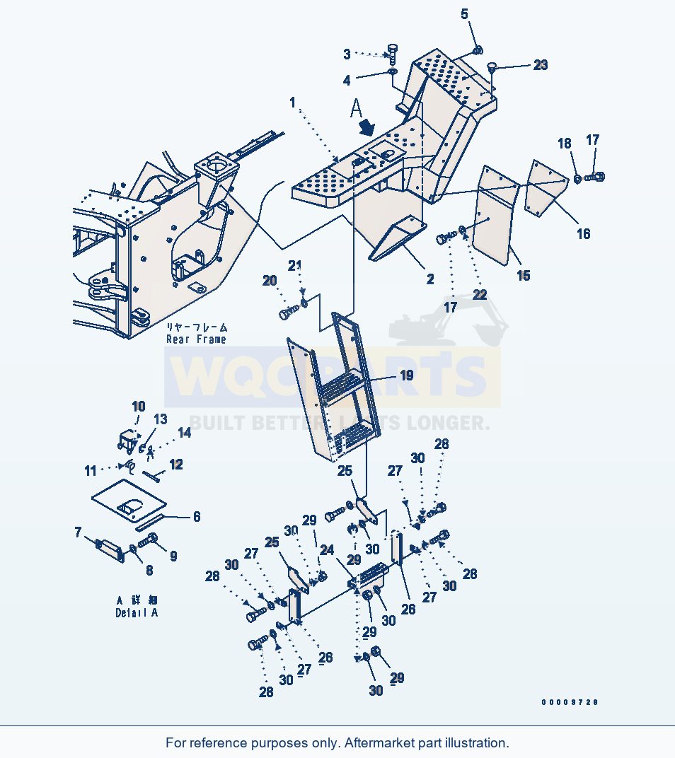 Komatsu WA380-5-SN Ladder (Floor L.H.) (For Auto Grease) parts diagram