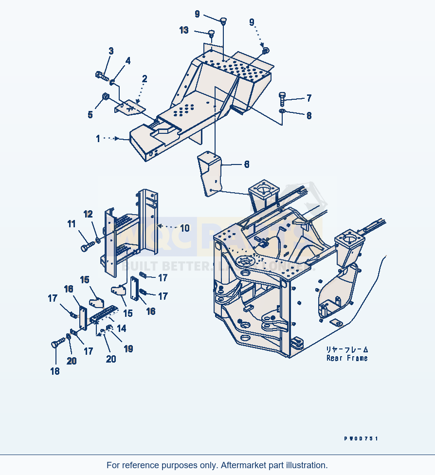 Komatsu WA380-5-SN Ladder (Floor R.H.) (For 2-Persons Cab) parts diagram