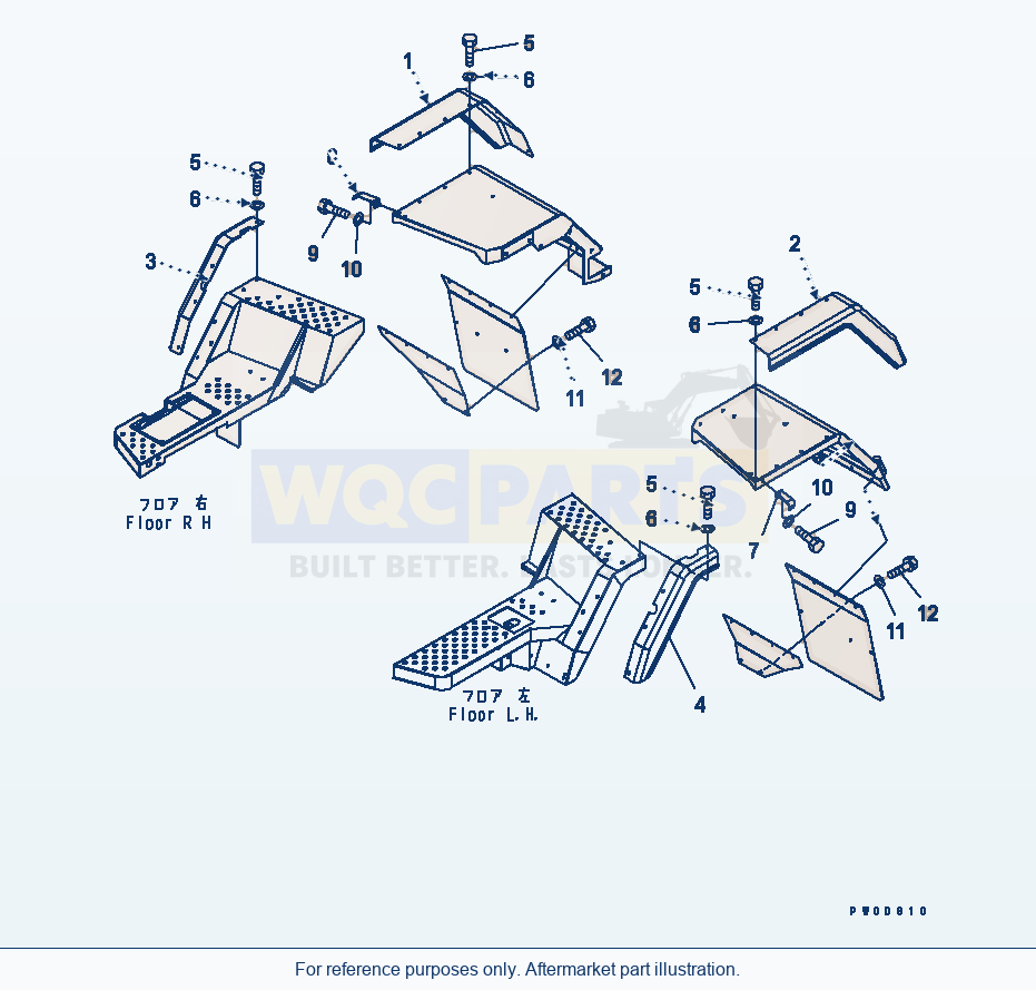 Komatsu WA380-5-SN Rear Fender (Cover) parts diagram