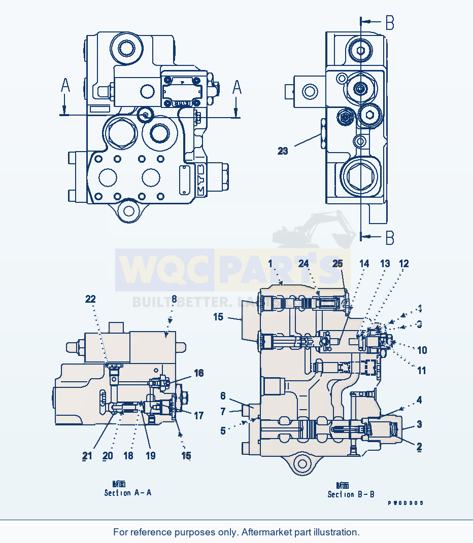 Komatsu WA380-5-SN E.C.S.S. Valve parts diagram