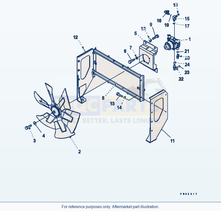Komatsu WA380-5-SN Fan Drive parts diagram