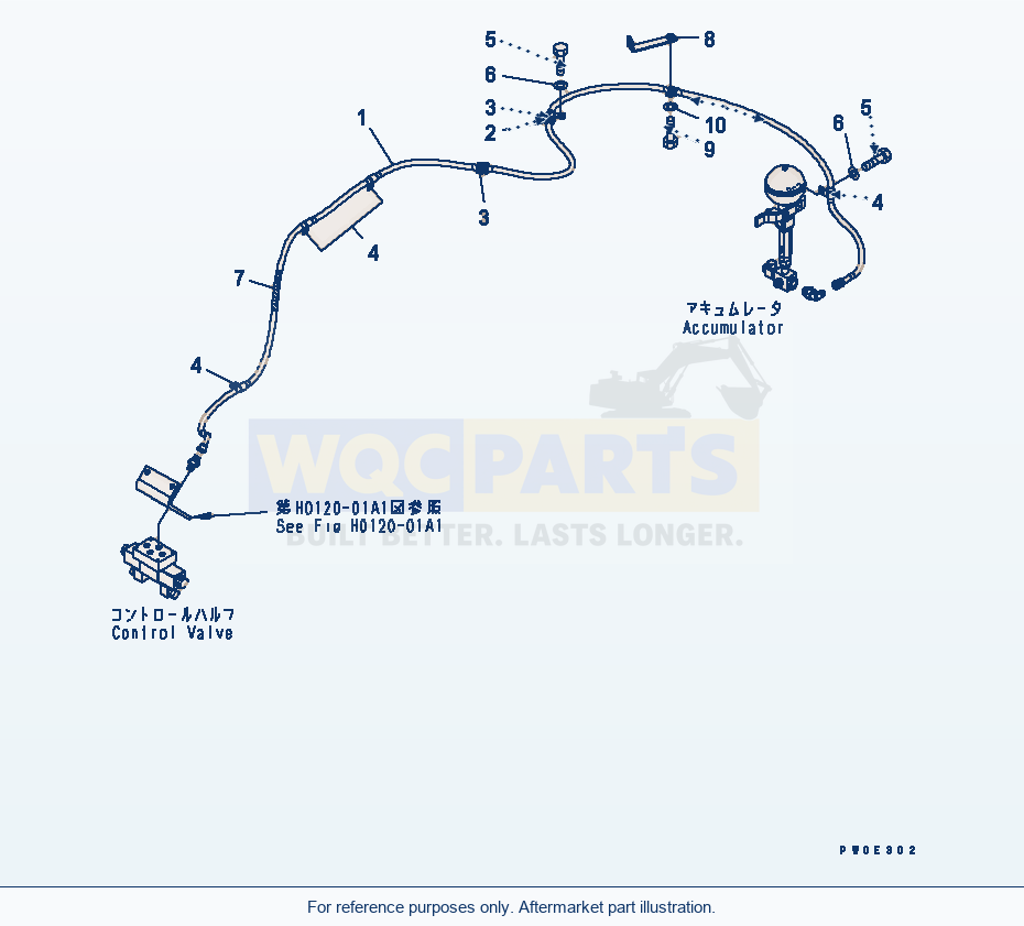 Komatsu WA380-5-SN Hydraulic Piping (For Multi Coupler) parts diagram