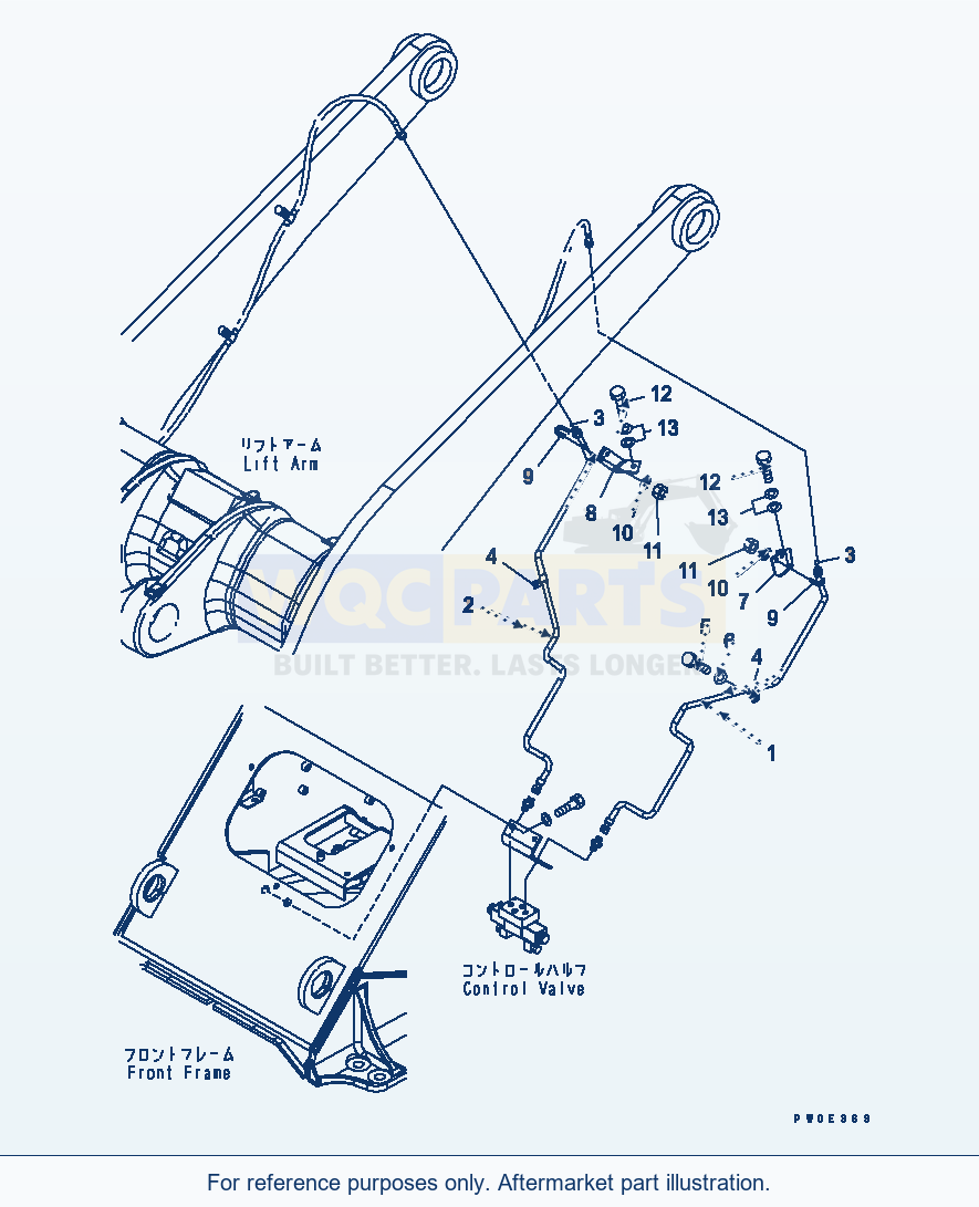 Komatsu WA380-5-SN Hydraulic Piping (Tube) (For Multi Coupler) parts diagram