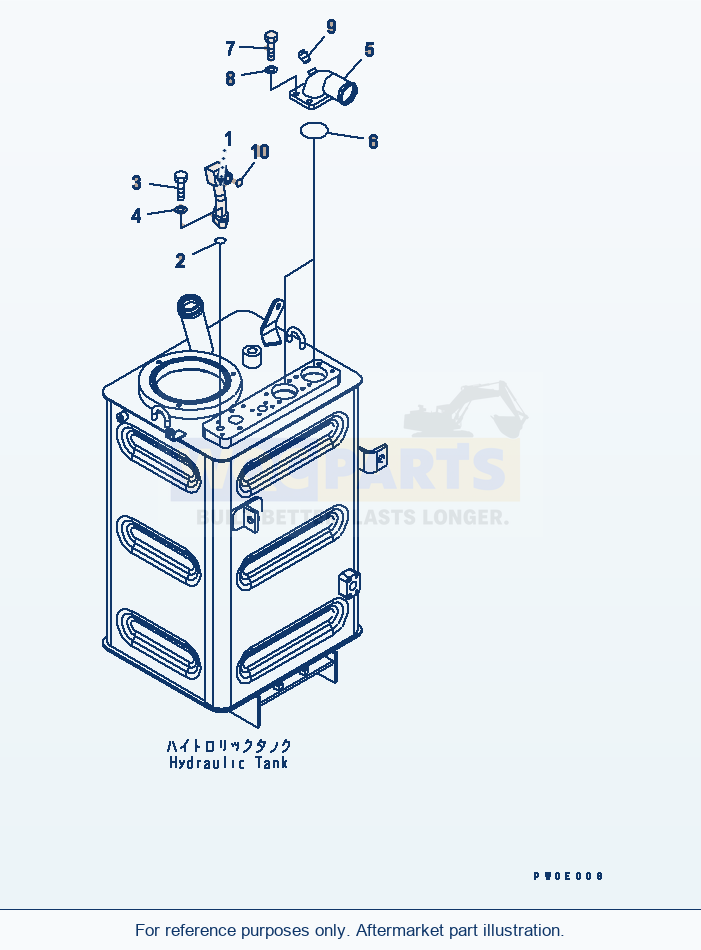 Komatsu WA380-5-SN Hydraulic Tank (Suction Line) parts diagram