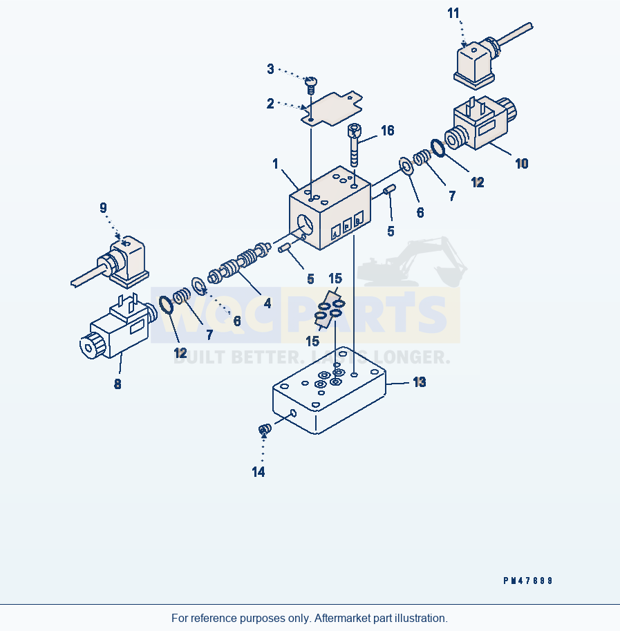 Komatsu WA380-5-SN Solenoid Valve (Inner Parts) parts diagram