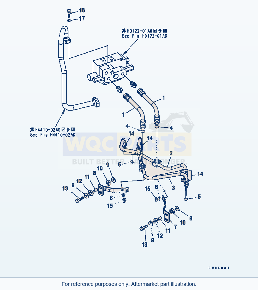 Komatsu WA380-5-SN Steering Line parts diagram