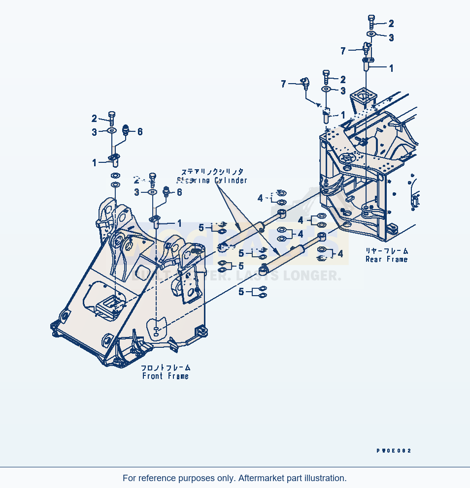 Komatsu WA380-5-SN Steering Cylinder (Pin) parts diagram