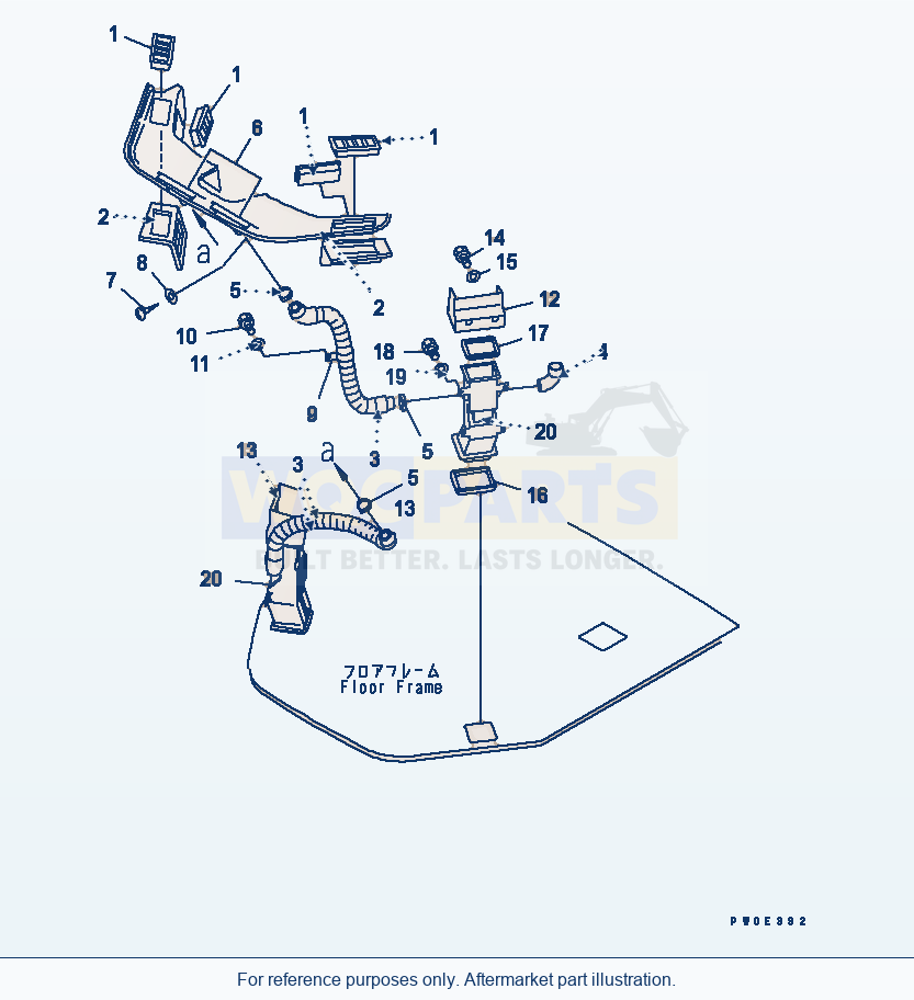 Komatsu WA380-5-SN 2-Persons Cab (Air Duct) parts diagram