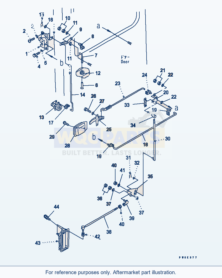 Komatsu WA380-5-SN 2-Persons Cab (Door, L.H. Lock) parts diagram