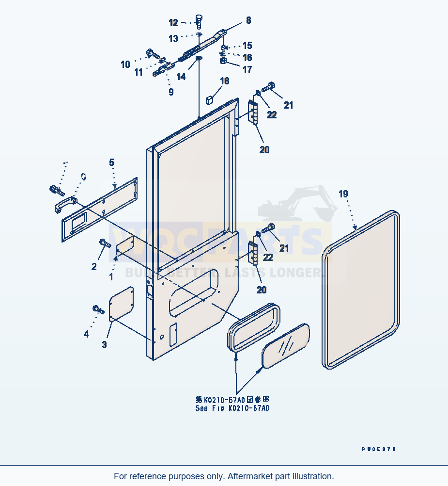 Komatsu WA380-5-SN 2-Persons Cab (Door, L.H., Related Parts) parts diagram