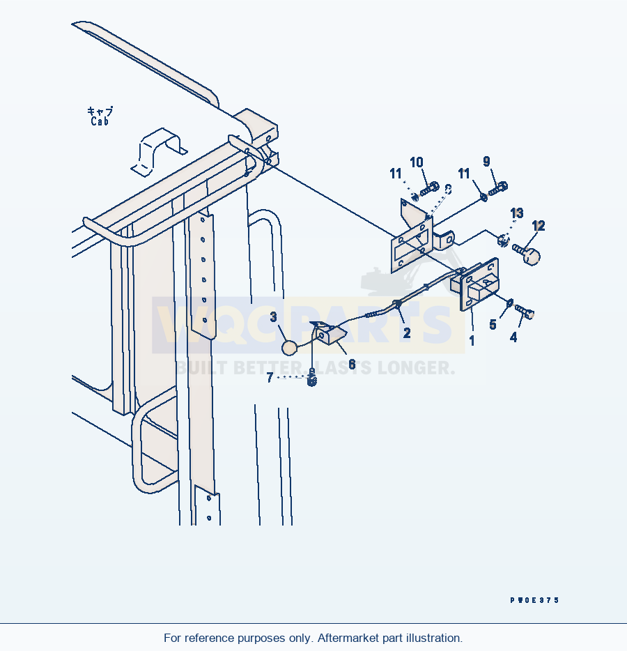 Komatsu WA380-5-SN 2-Persons Cab (Door Open Lock) parts diagram