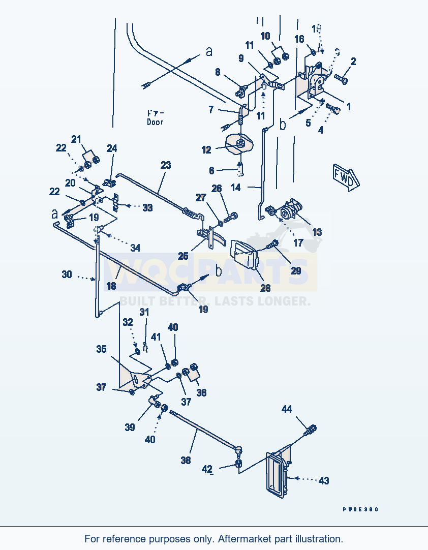 Komatsu WA380-5-SN 2-Persons Cab (Door, R.H. Lock) parts diagram