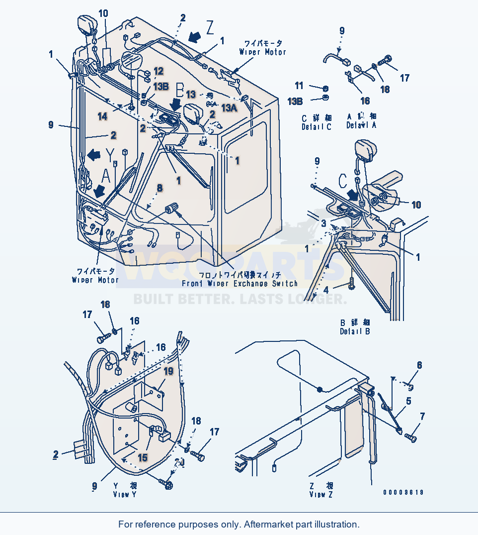 Komatsu WA380-5-SN 2-Persons Cab (Electrical System) parts diagram
