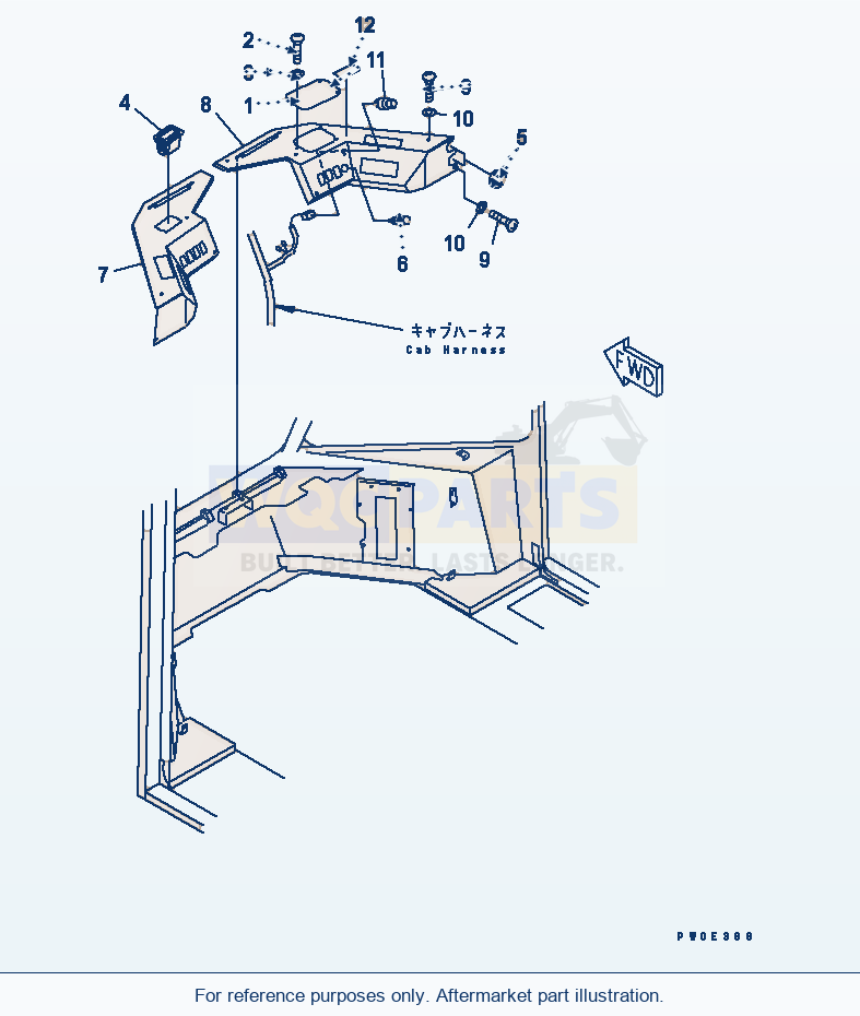 Komatsu WA380-5-SN 2-Persons Cab (Front Interior) parts diagram