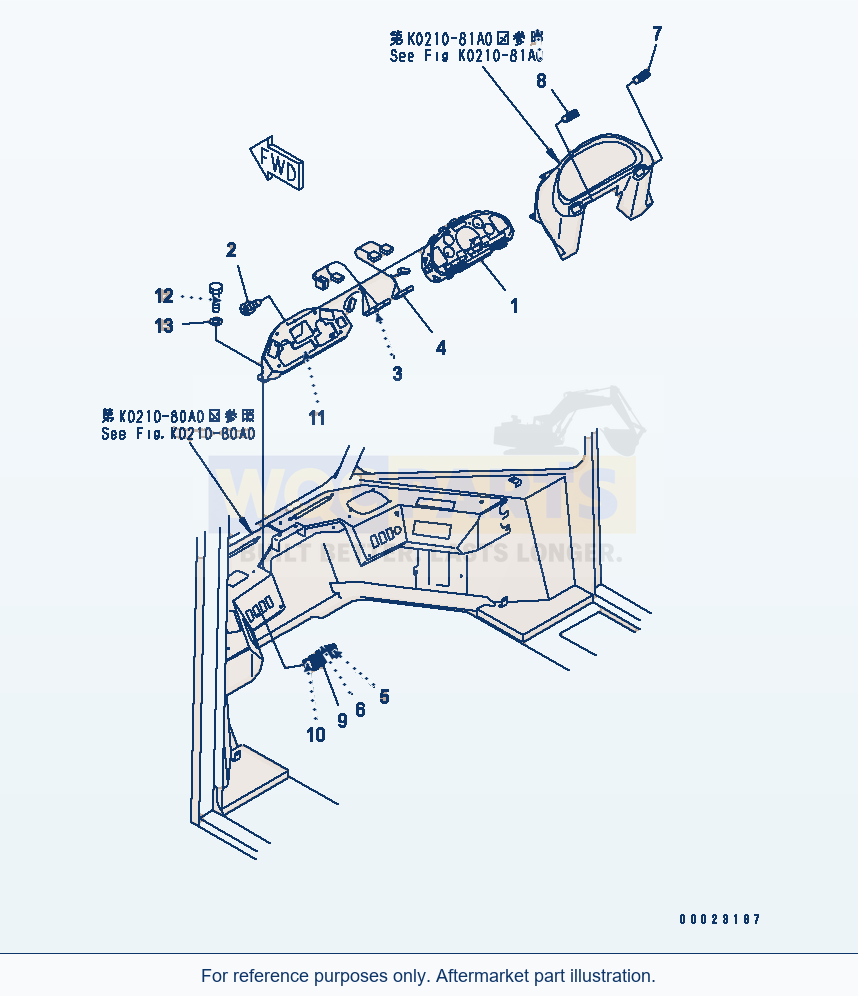 Komatsu WA380-5-SN 2-Persons Cab (Monitor) parts diagram