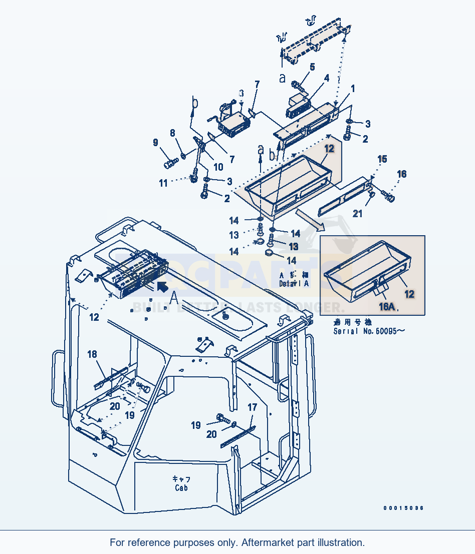 Komatsu WA380-5-SN 2-Persons Cab (Radio) parts diagram