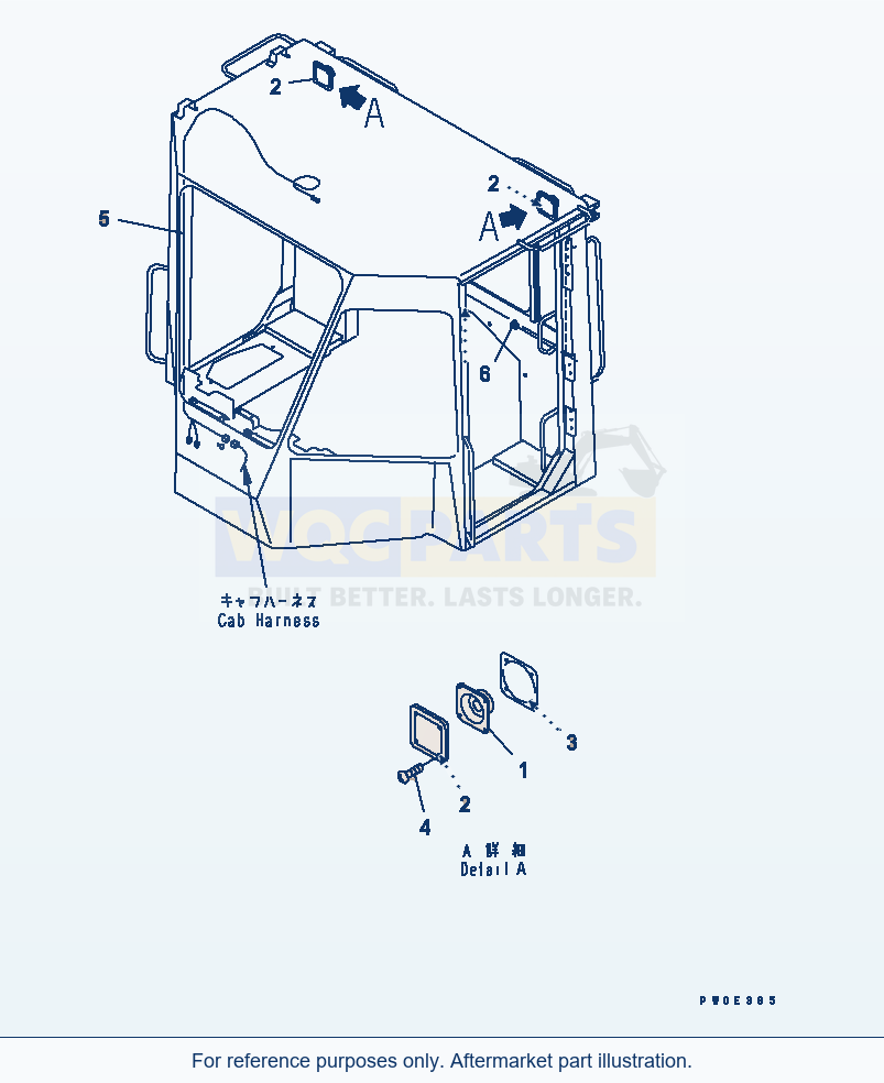 Komatsu WA380-5-SN 2-Persons Cab (Spaker) parts diagram