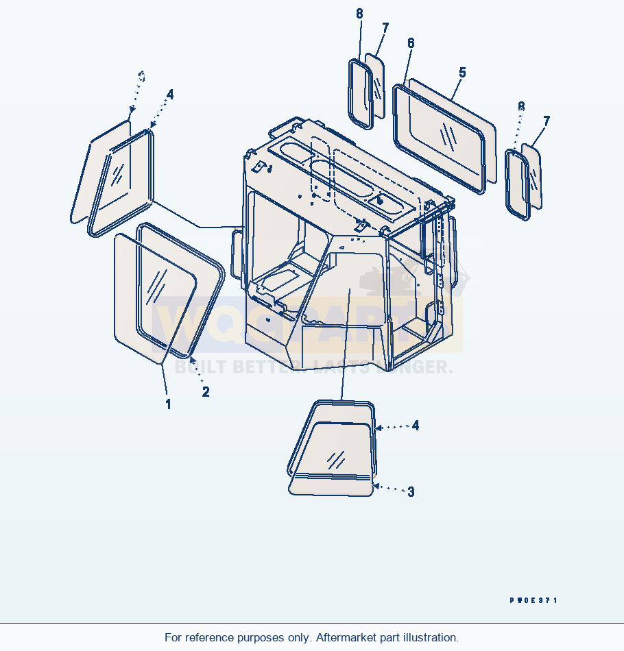 Komatsu WA380-5-SN 2-Persons Cab (Window) parts diagram
