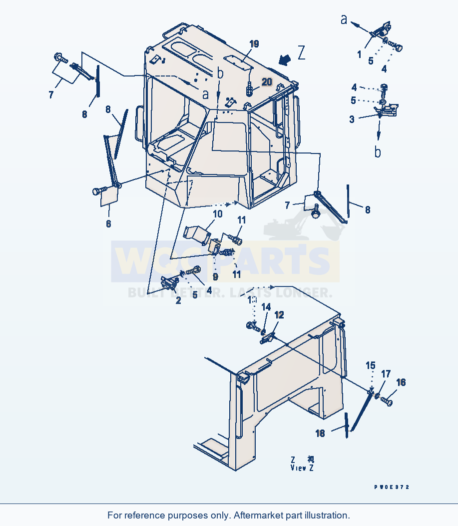 Komatsu WA380-5-SN 2-Persons Cab (Wiper Motor) parts diagram