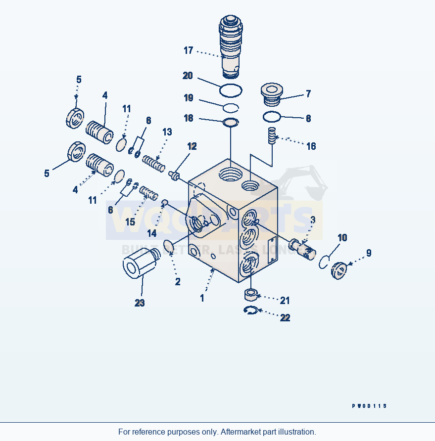 Komatsu WA380-5-SN Accumlator Charge Valve parts diagram