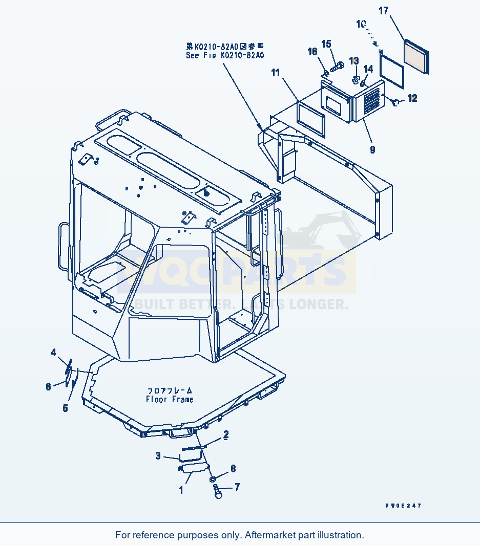 Komatsu WA380-5-SN Air Conditioner And Duct (For 2-Persons Cab) parts diagram
