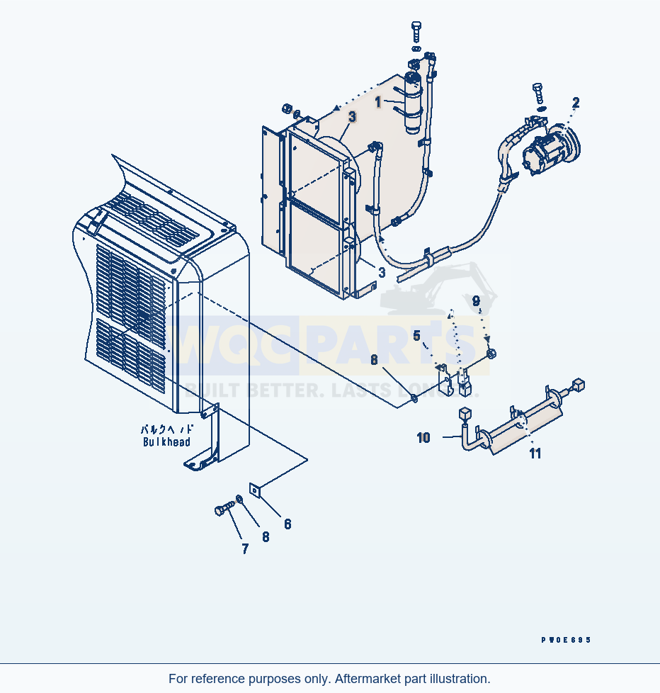 Komatsu WA380-5-SN Auto Air Conditioner parts diagram