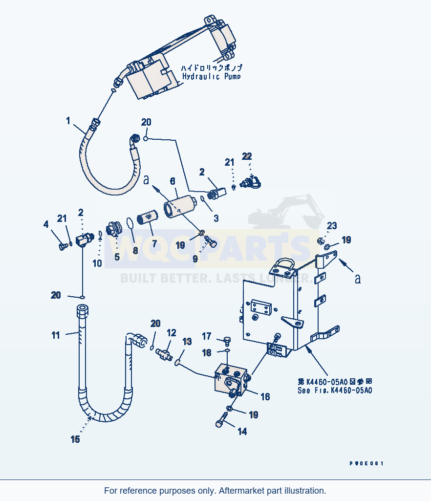 Komatsu WA380-5-SN Brake Piping (Accumlator Charge Valve Pipng) parts diagram
