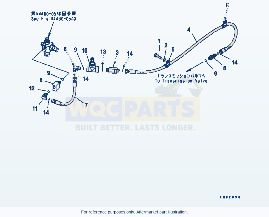 Komatsu WA380-5-SN Brake Piping (Parking Brake Pipng) parts diagram