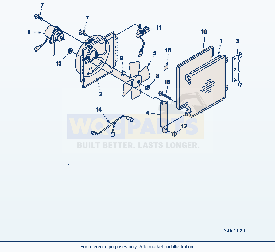 Komatsu WA380-5-SN Condencer Ass'Y (Inner Parts) parts diagram