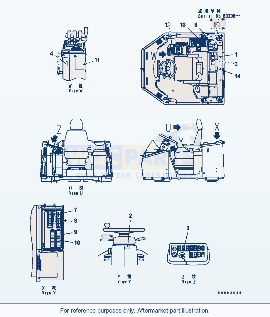 Komatsu WA380-5-SN Floor Decal (Slide Multi Blade) parts diagram