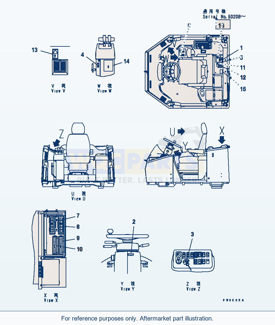 Komatsu WA380-5-SN Floor Decal parts diagram