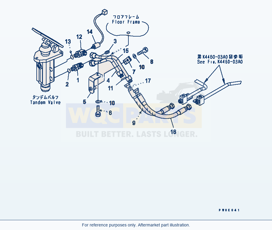 Komatsu WA380-5-SN Floor Frame (Brake Accesory) parts diagram
