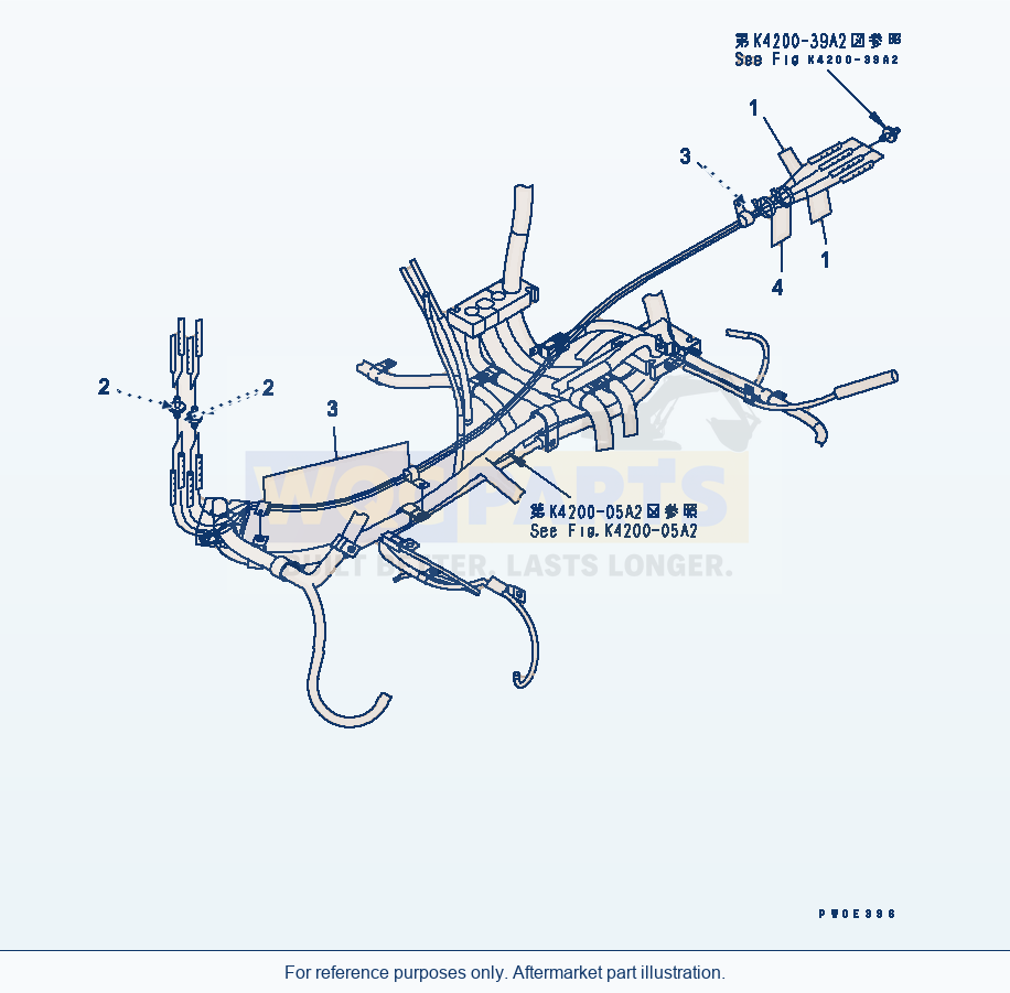Komatsu WA380-5-SN Floor Frame (Hose) (For 2-Persons Cab) parts diagram